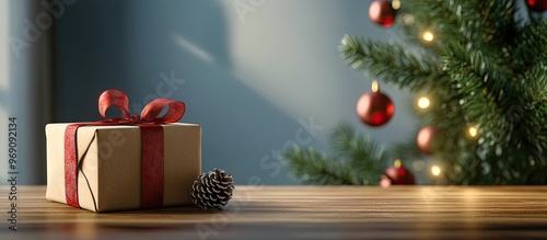 gift box on table festive C...