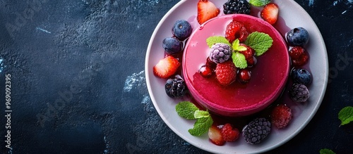 Sweet dessert panna cotta w...