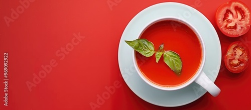 Red tomato soup with vegeta...