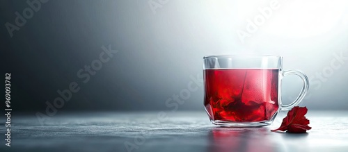 Transparent glass cup fille...