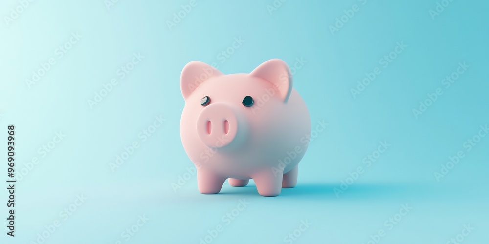 a piggy bank on a light blue background a piggy bank on a light blue background
