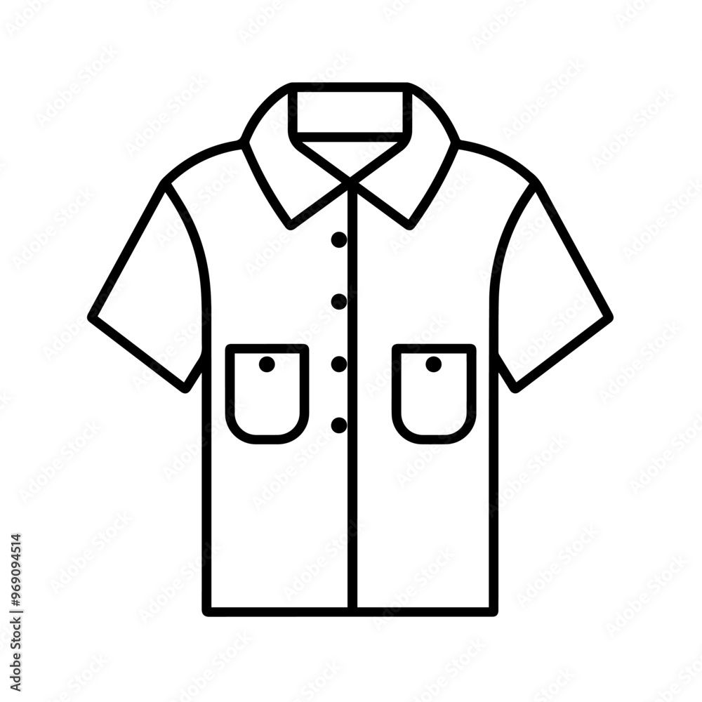 Lightweight, short-sleeve shirt with a relaxed fit and front pockets Lightweight, short-sleeve shirt with a relaxed fit and front pockets