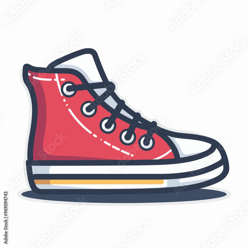 Eye-catching high-top sneaker vector showcasing a blend of vivid colors