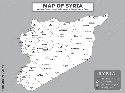 Geography politics map of countries. Political map of country with capital, province or state capital, major cities and town.