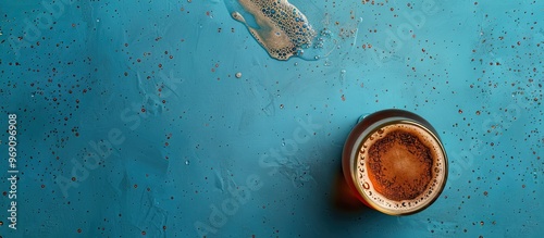 Top view of a brown glass b...