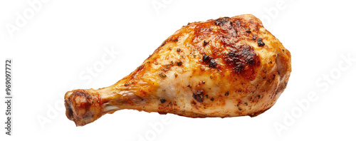 High-Quality Grilled Chicken Leg - Isolated on transparent Background, PNG file  photo
