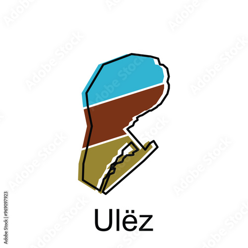 High detailed vector map of Ulez, colorful style with outline design, logotype element for template photo