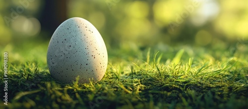 close up of an egg on a gra...