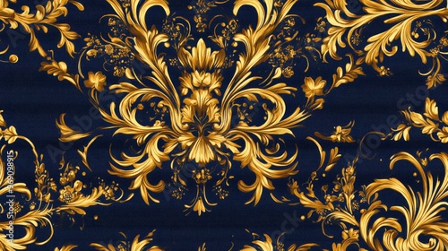 Elegant luxury design featuring vintage elements in baroque and rococo styles suitable for covers fabrics textiles and wrapping papers photo