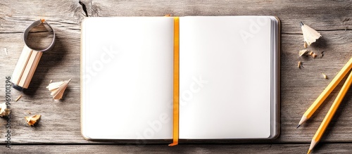 Open notebook with a pencil...