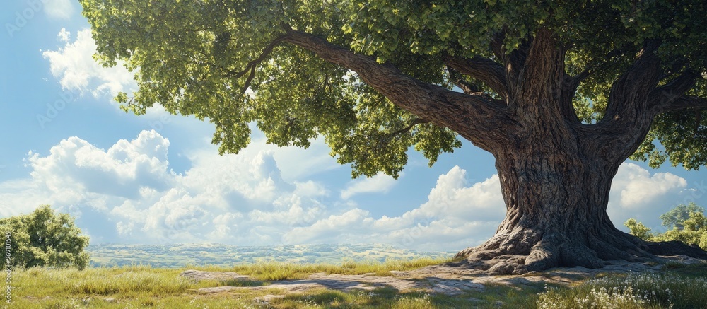 the largest tree from a bill view. with copy space image. Place for adding text or design the largest tree from a bill view. with copy space image. Place for adding text or design