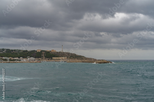 View of the Ionian coast west of Punta Ristola, near Santa Maria di Leuca, Apulia, Italy photo