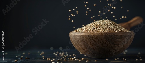 quinoa seed grain in a wood...