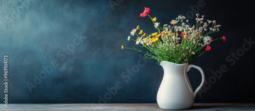 wildflowers in a white jug ...