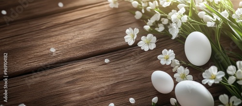 Spring flowers with eggs on...