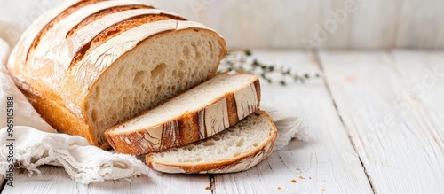 Freshly sliced sourdough br...