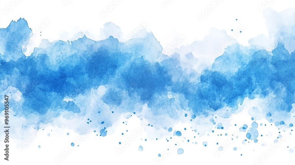 Obraz premium A blue and white watercolor splash