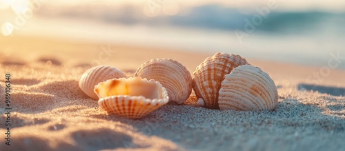 seashells on the beach on t...