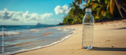 A washed water bottle on a ...