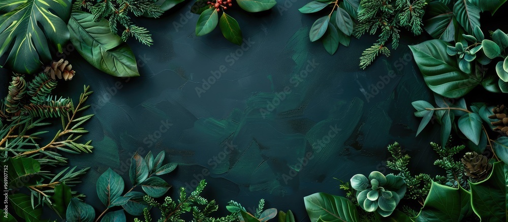 Artificial leaves are arranged neatly creating a lovely design Concepts for Valentine s Day Christmas and New Year Template Holiday concept Frame concept Space for text Copy space negative space Artificial leaves are arranged neatly creating a lovely design Concepts for Valentine s Day Christmas and New Year Template Holiday concept Frame concept Space for text Copy space negative space