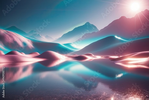 Dreamy Landscape Design Featuring Refraction and Creative Gradient Effects