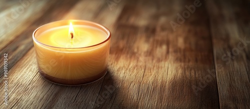 Close up of a spa candle on...