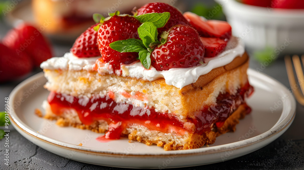 Strawberry Yogurt Topped Meringue Cake Shown Strawberry Yogurt Topped Meringue Cake Shown