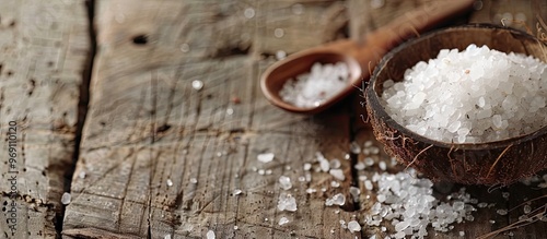 Sea salt in a coconut shell...