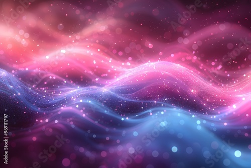 Magical Fantasy Wave Background: Abstract Pink and Blue Sparkling Light Design for Posters, Cards, and Digital Art