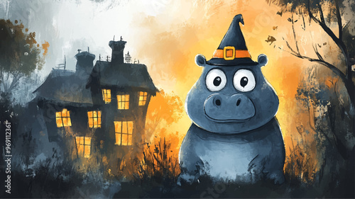 Nilpferd Hippo Halloween