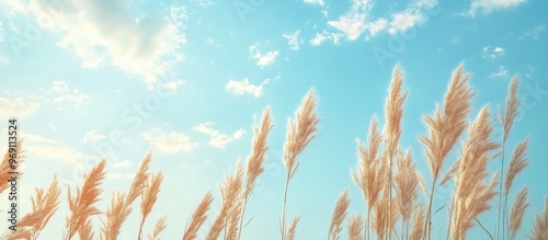 Tall reeds against the blue...