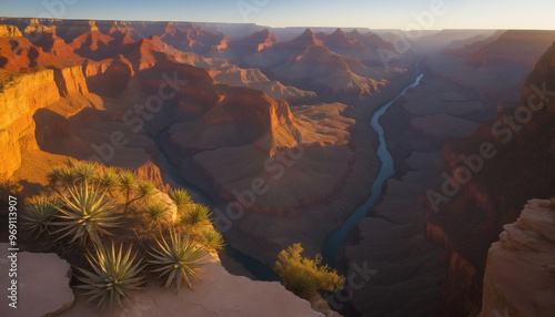 Majestic Sunrise Over the Grand Canyon: A Scenic View photo