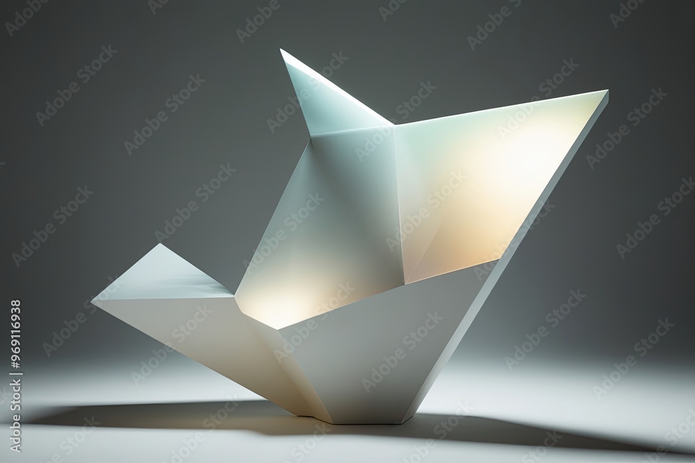 Three Dimensional Asymmetric Shape with Luminous Reflection and Soft Gradient Effects Three Dimensional Asymmetric Shape with Luminous Reflection and Soft Gradient Effects