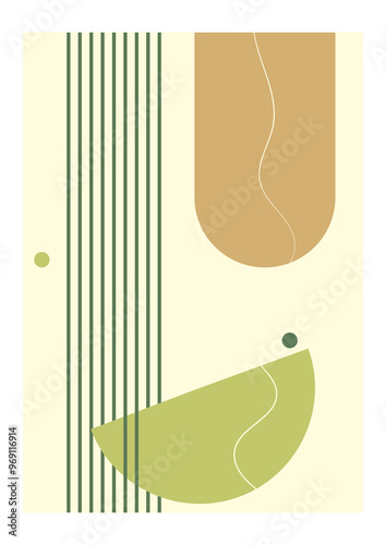 Modern abstract background. Abstract background with geometric shapes. Bauhaus style stylization. Interior poster, book cover, advertising brochure. Template.