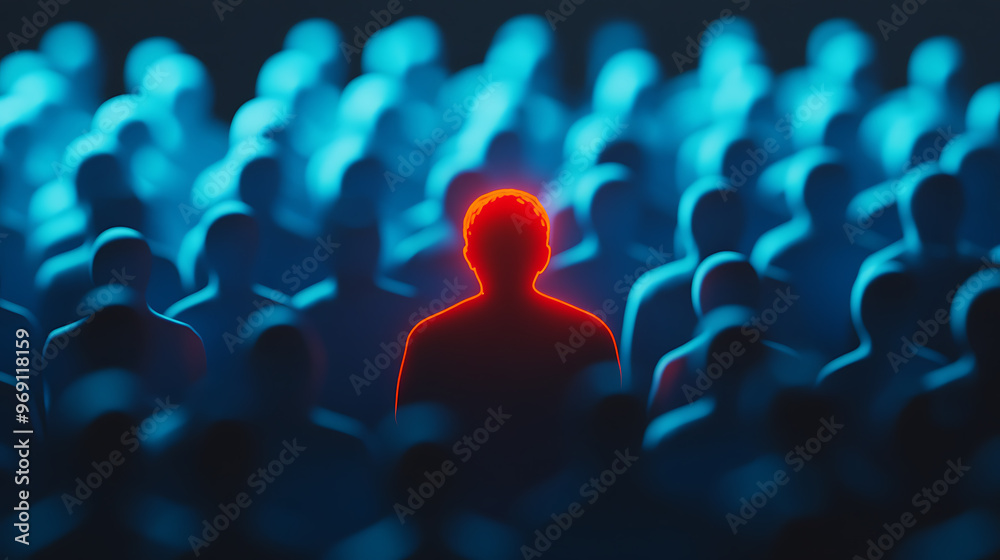 Fototapeta premium Person of interest, wallpaper, a person who stands out in a crowd