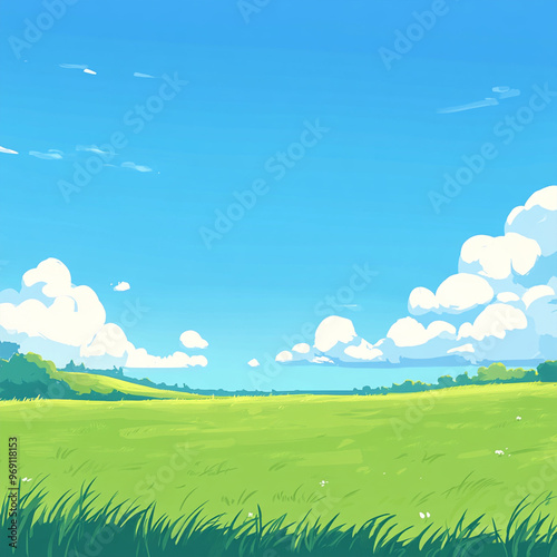 landscape with grass and sky