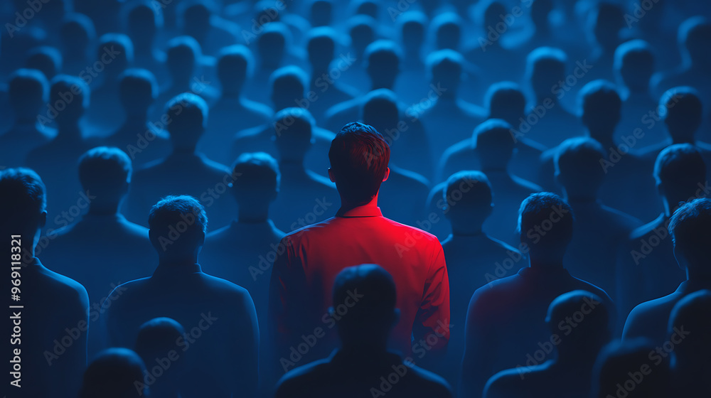 Fototapeta premium Person of interest, wallpaper, a person who stands out in a crowd