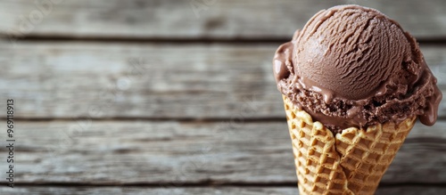 Chocolate ice cream in a wa...