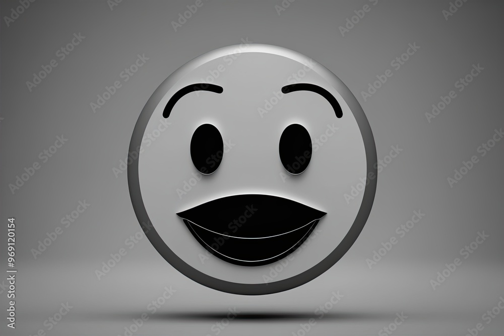 Obraz premium Three Dimensional Winking Face Emoji Playful Flirty Smile Icon