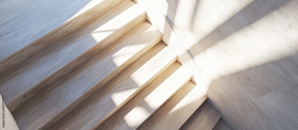 Obraz premium Perspective from the top of the staircase at home. with copy space image. Place for adding text or design