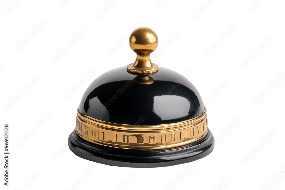 Metallic reception bell on transparent background Metallic reception bell on transparent background