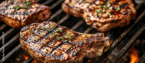 Two chicken steaks are on the table. with copy space image. Place for adding text or design
