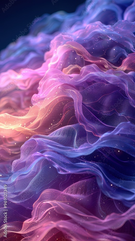 Fototapeta premium abstract background with floating purple, pink and blue smoke on a black background