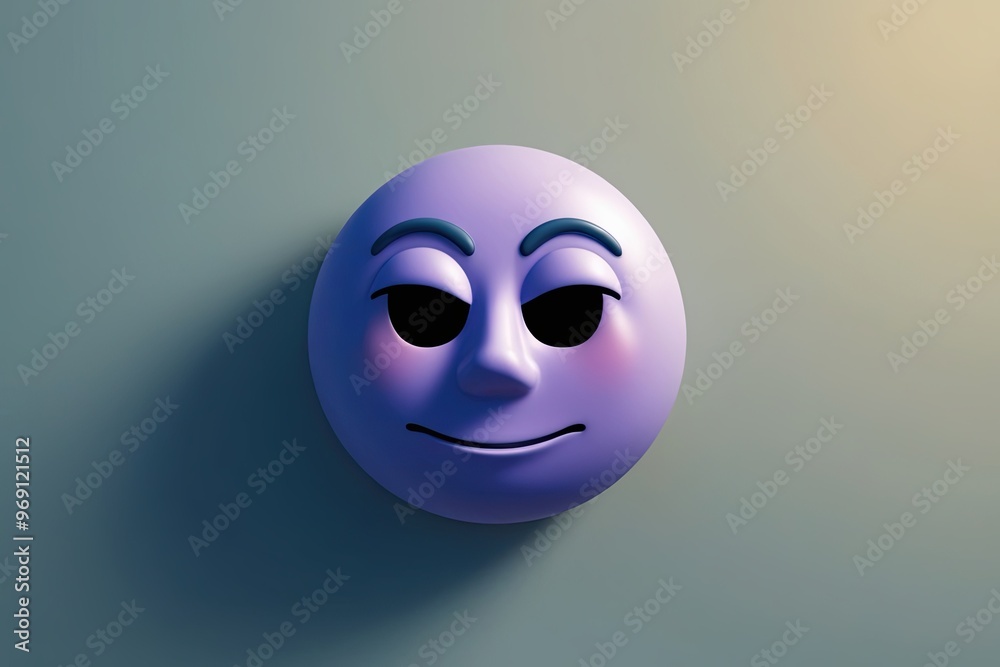 3D Tired Face Emoticon with Droopy Eyes on Relaxing Background 3D Tired Face Emoticon with Droopy Eyes on Relaxing Background