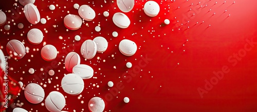 Several white tablets are a...