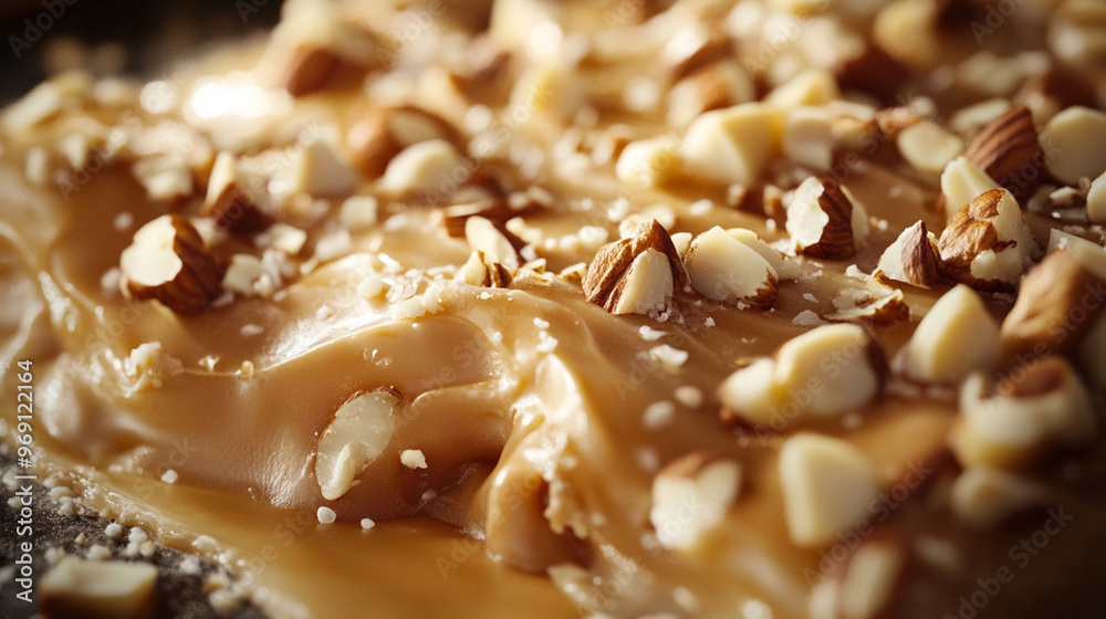 Close-Up of Caramel and Nuts Close-Up of Caramel and Nuts