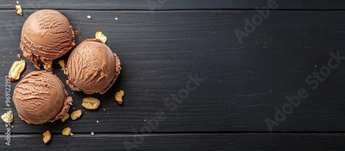 Chocolate ice cream with nu...