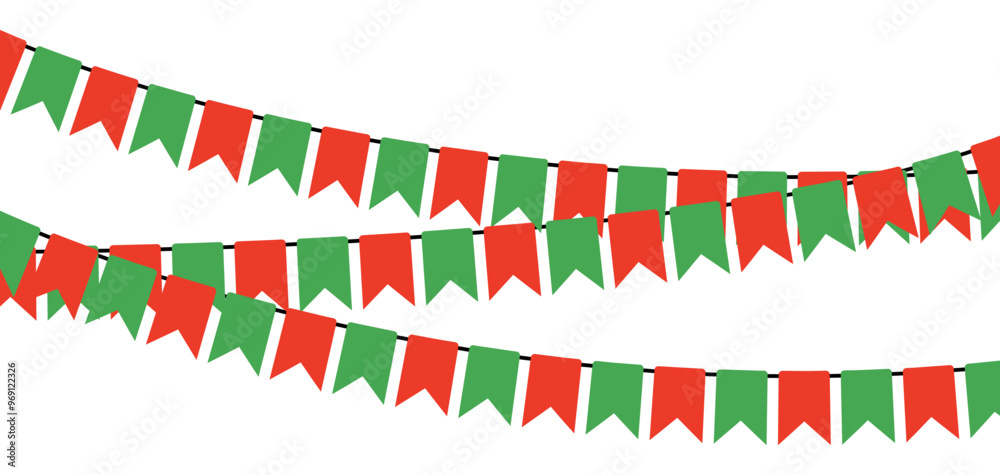 Obraz premium Christmas buntings. Christmas party fun garland