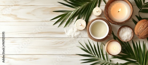 Coconut spa products on a l...