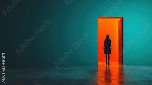 Mysterious shadowy figure standing in a doorway.